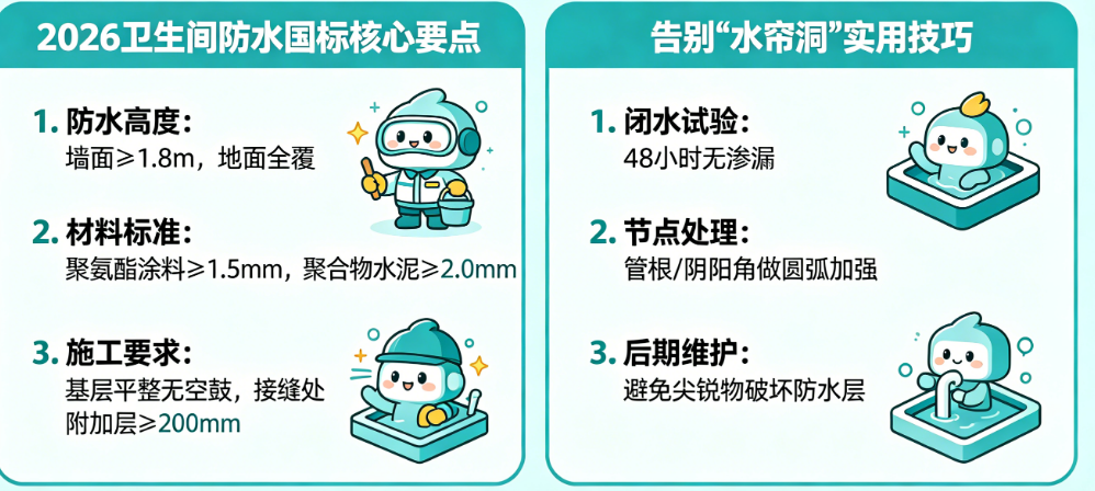 2026卫生间防水国标是什么?怎么告别“水帘洞”?