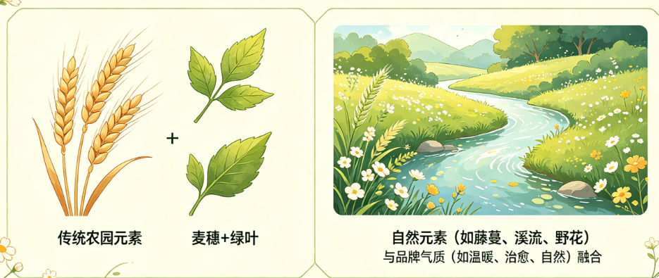 田园风品牌别只懂“麦穗+绿叶”!从自然元素到品牌气质的完整案例解析