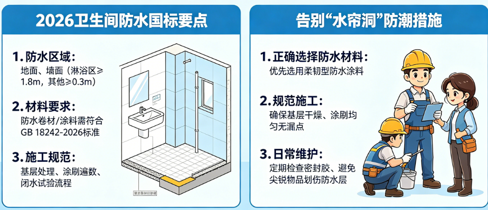 2026卫生间防水国标是什么?怎么告别“水帘洞”?