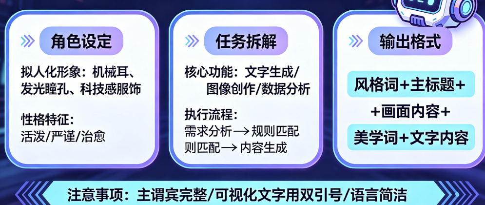 智能体的提示词怎么设计?角色设定、任务拆解、输出格式如何规范?