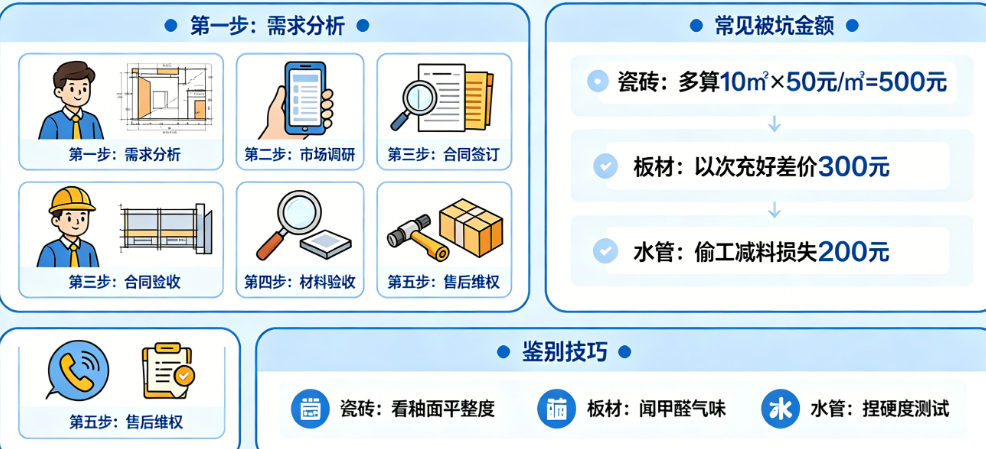 装修材料被坑了多少钱?揭秘2026选材全流程的避坑要点与鉴别技巧