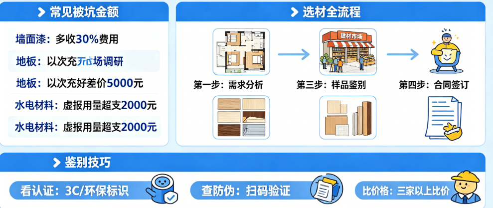 装修材料被坑了多少钱?揭秘2026选材全流程的避坑要点与鉴别技巧