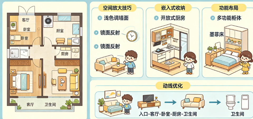 小户型越住越挤?揭秘75平米装修的空间放大技巧与功能布局