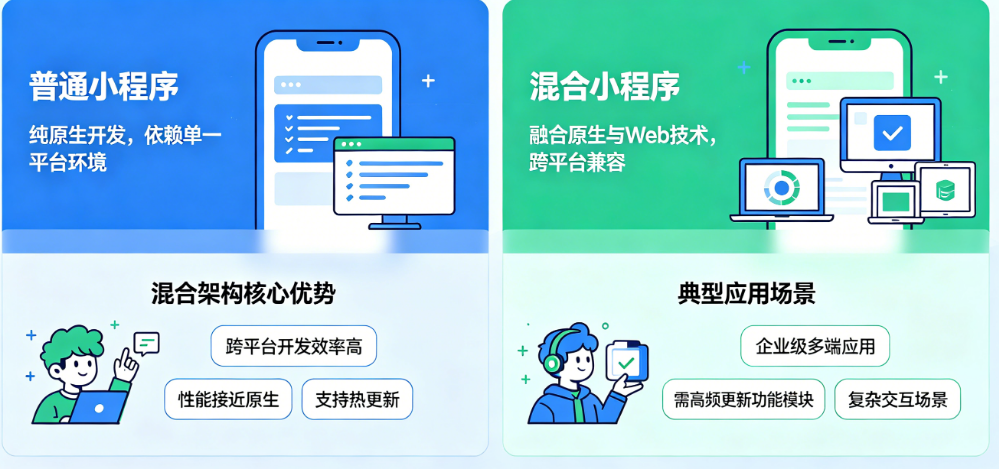 混合小程序和普通小程序有什么区别?揭秘混合架构的核心优势与应用场景