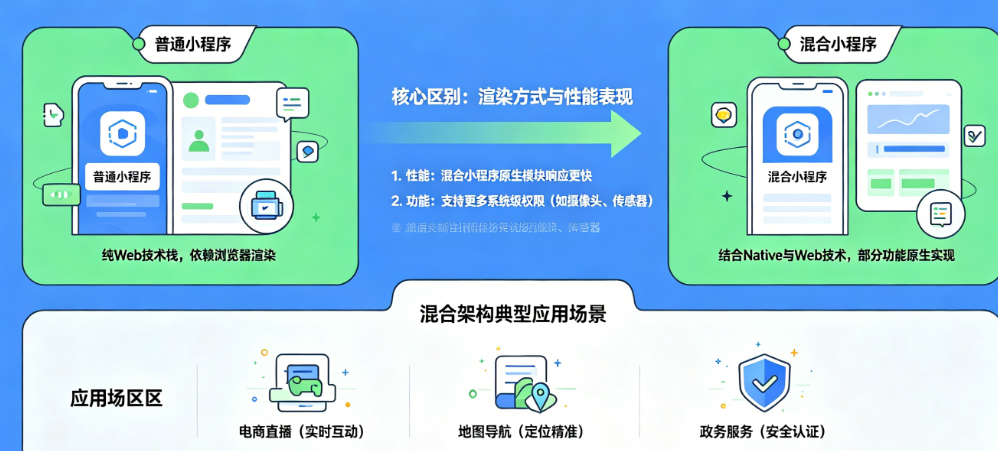 混合小程序和普通小程序有什么区别?揭秘混合架构的核心优势与应用场景