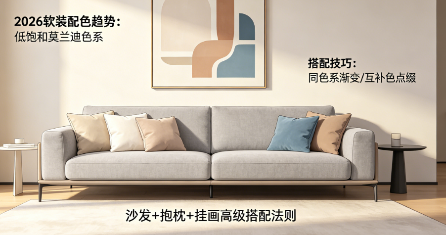 沙发+抱枕+挂画怎么搭才高级？揭秘2026软装配色趋势与搭配技巧