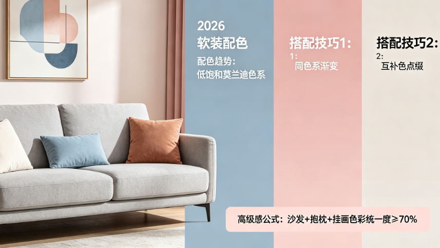 沙发+抱枕+挂画怎么搭才高级？揭秘2026软装配色趋势与搭配技巧