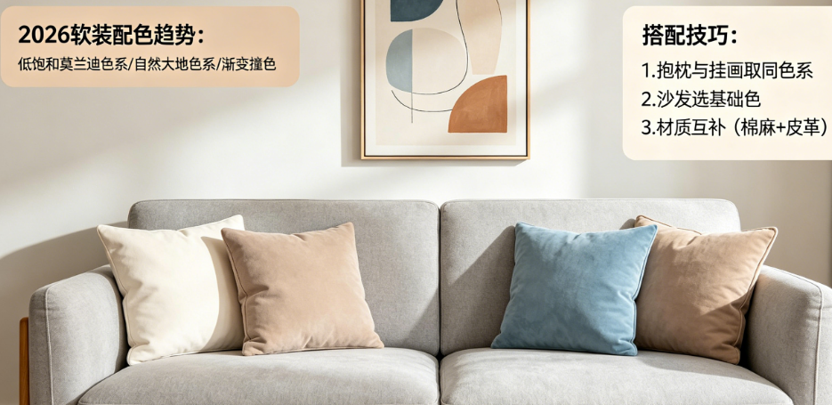 沙发+抱枕+挂画怎么搭才高级？揭秘2026软装配色趋势与搭配技巧
