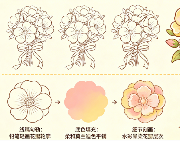 婚礼素材千篇一律?揭秘小众复古手捧花的手绘技巧与风格打造