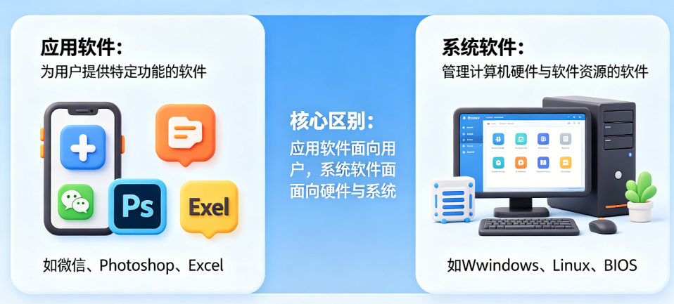 应用软件和系统软件有什么区别?核心概念怎么理解?