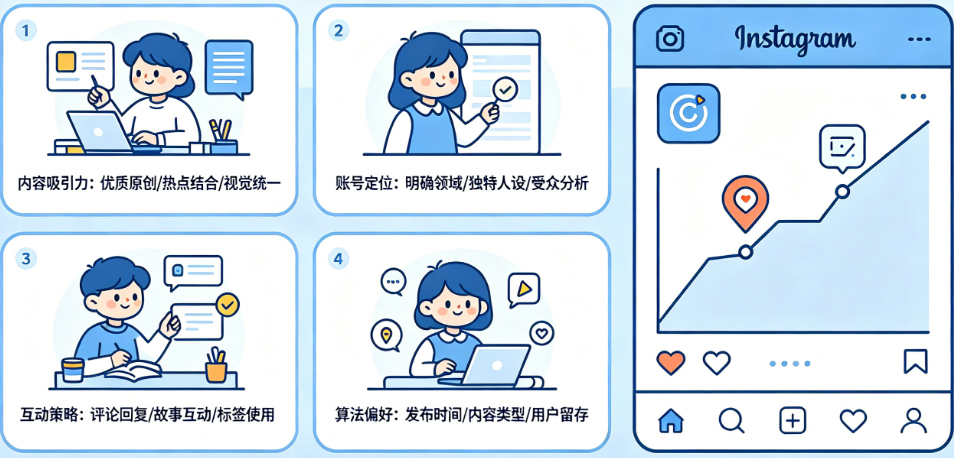 Instagram粉丝增长慢怎么破?从内容吸引力、账号定位、互动策略到算法偏好的深度增长拆解