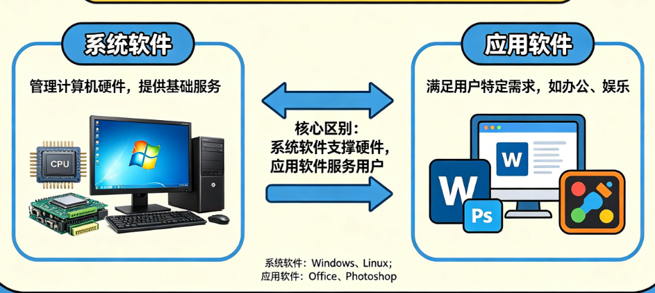 应用软件和系统软件有什么区别?核心概念怎么理解?