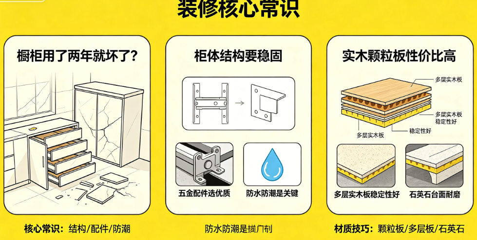 橱柜用了两年就坏了?揭秘橱柜装修的核心常识与材质选择技巧