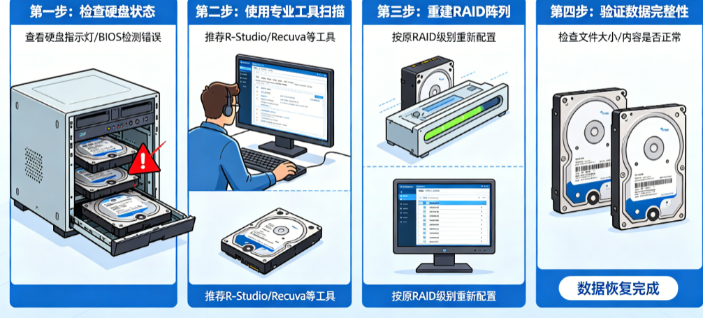 服务器RAID阵列坏了怎么恢复数据?硬盘故障、阵列崩溃如何自救?