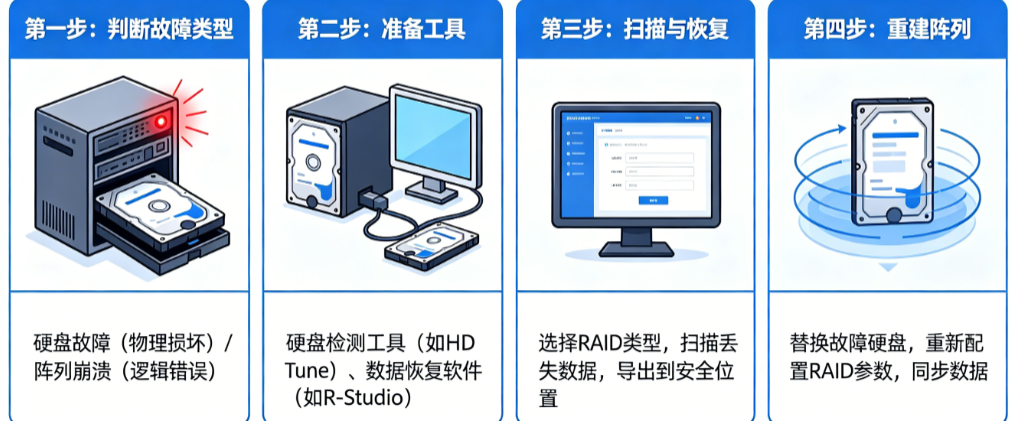 服务器RAID阵列坏了怎么恢复数据?硬盘故障、阵列崩溃如何自救?