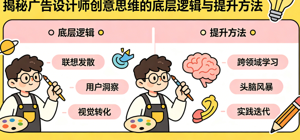 创意灵感总枯竭?揭秘广告设计师创意思维的底层逻辑与提升方法