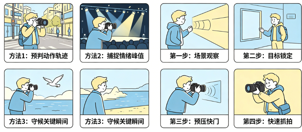 定格瞬间:必学的3种抓拍预判方法+一套从观察到按快门的反应训练流程