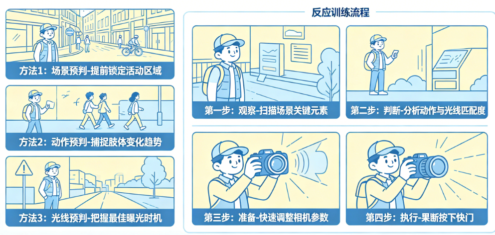 定格瞬间:必学的3种抓拍预判方法+一套从观察到按快门的反应训练流程