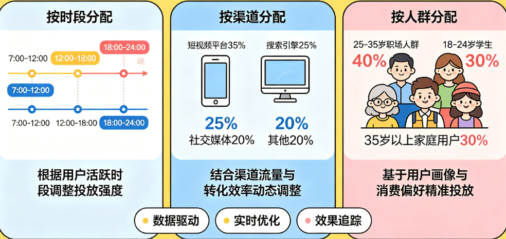 AI广告预算分配策略有哪些?按时段、按渠道、按人群如何智能分配?