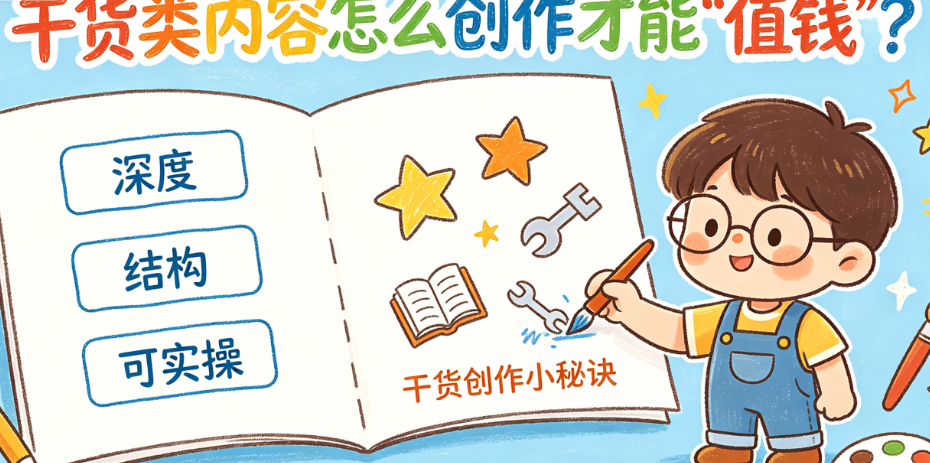 干货类内容怎么创作才能“值钱”?深度、结构、可实操如何保证?