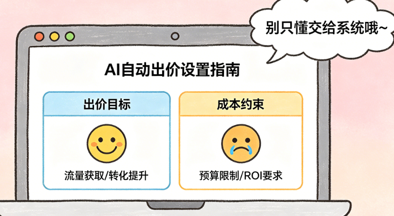 AI自动出价别只懂“交给系统”!从出价目标到成本约束的完整设置指南