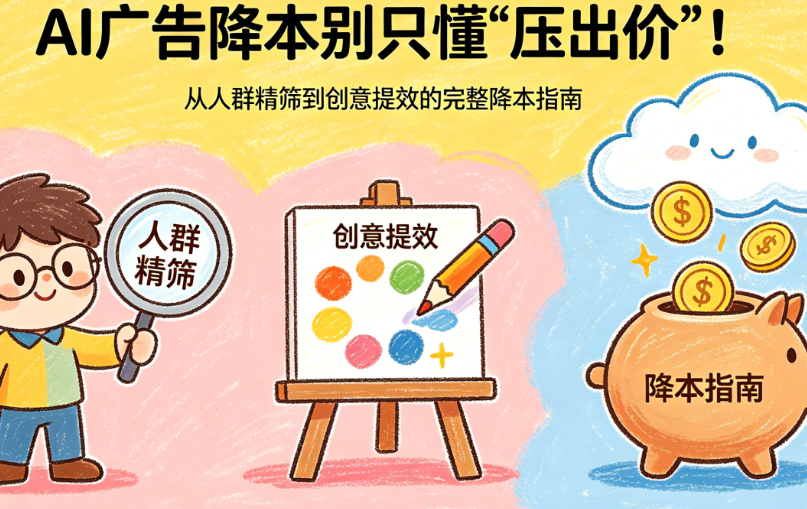 AI广告降本别只懂“压出价”!从人群精筛到创意提效的完整降本指南