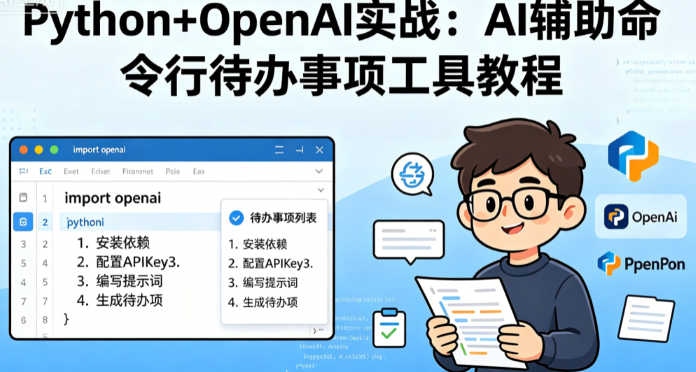 怎么用AI辅助写命令行待办事项工具?Python+OpenAI实战教程
