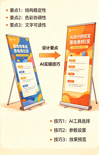 AI设计的易拉宝落地效果差?揭秘易拉宝的设计要点与AI实操技巧