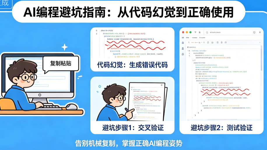 AI编程别只懂“复制粘贴”!从代码幻觉到正确使用的完整避坑指南