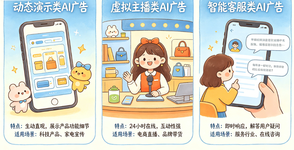 想做AI创意广告不知道哪种形式合适?揭秘主流AI广告形式的特点与适用场景