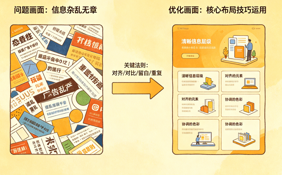 广告画面总感觉“乱”?揭秘平面设计的核心布局技巧与构图法则
