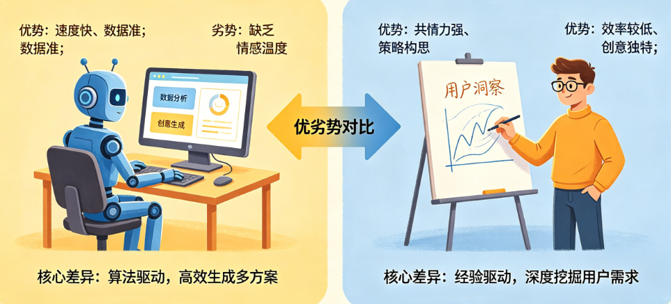 AI创意策划能取代传统策划吗?揭秘两者的核心差异与各自优劣势