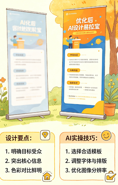 AI设计的易拉宝落地效果差?揭秘易拉宝的设计要点与AI实操技巧