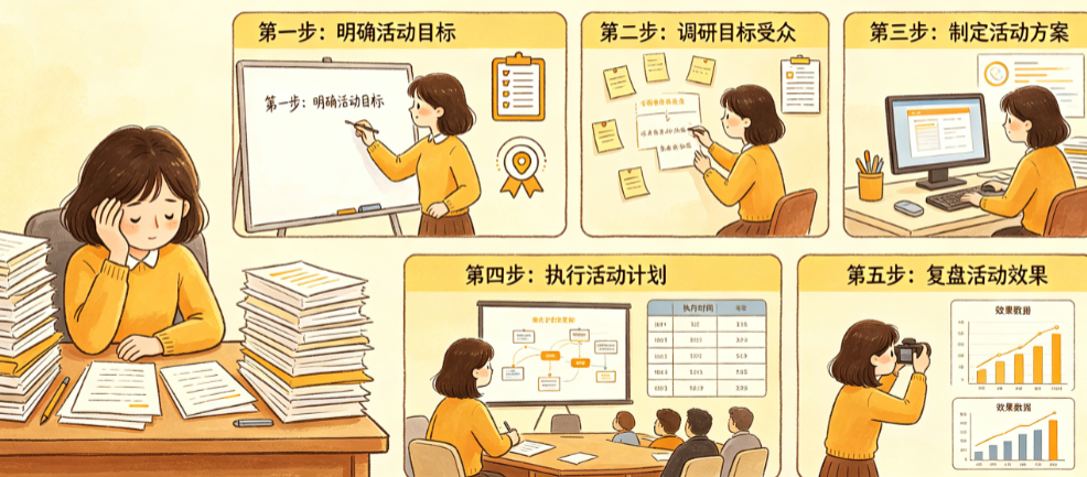 活动策划写到秃头?揭秘高效制定活动策划的5步法
