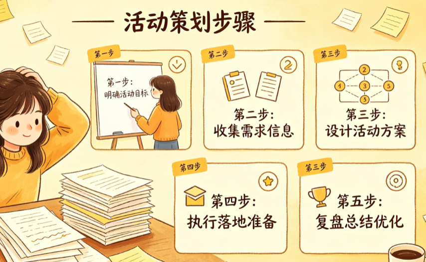 活动策划写到秃头?揭秘高效制定活动策划的5步法