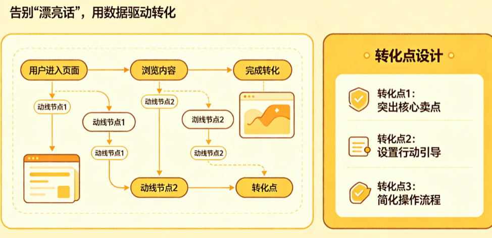 页面文案别只懂“写漂亮话”!从用户动线到转化点设计的完整策划方法