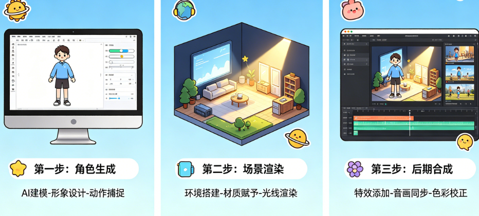 AI仿真人短剧怎么制作?角色生成、场景渲染、后期合成全流程