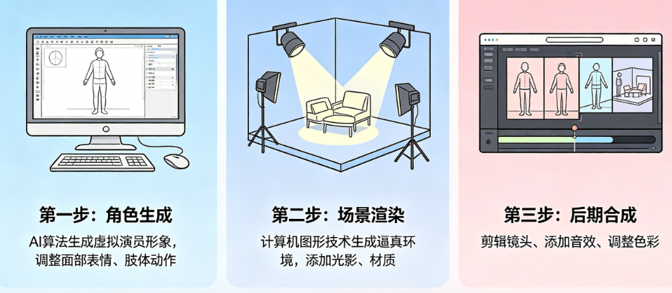 AI仿真人短剧怎么制作?角色生成、场景渲染、后期合成全流程