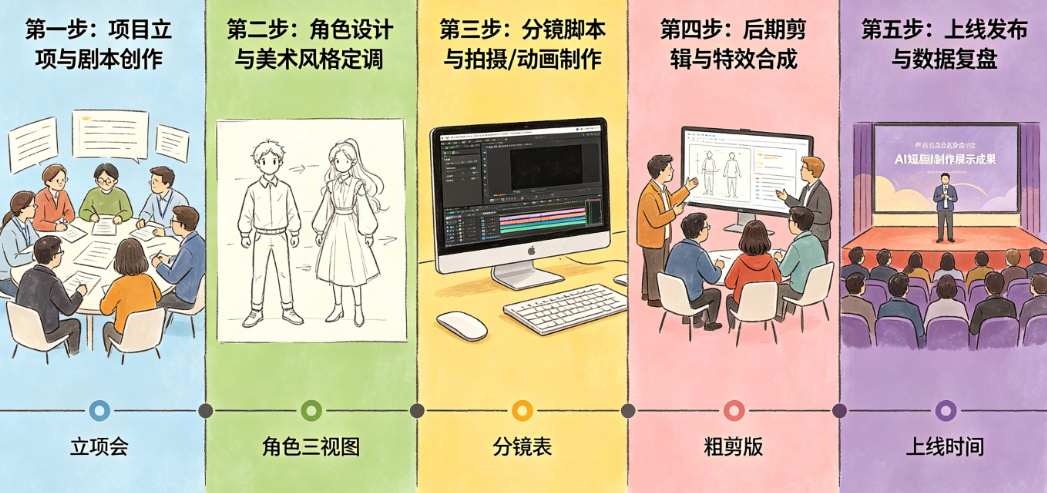 做AI短剧总漏环节?揭秘从0到1的完整制作流程与节点把控