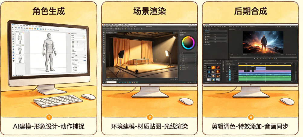 AI仿真人短剧怎么制作?角色生成、场景渲染、后期合成全流程