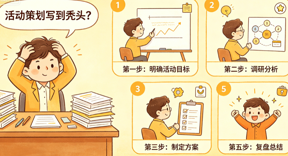 活动策划写到秃头?揭秘高效制定活动策划的5步法