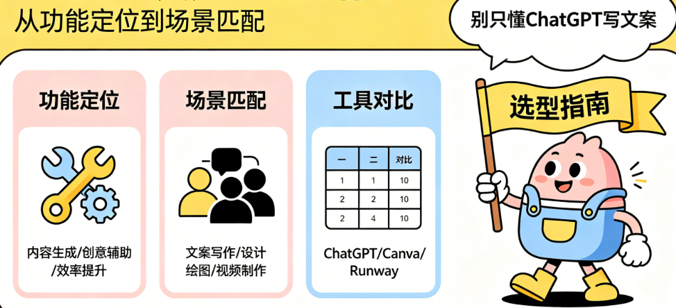 AI创意工具别只懂“ChatGPT写文案”!从功能定位到场景匹配的完整选型指南