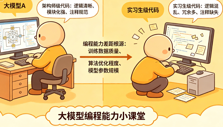 同样是大模型,为什么有的写代码像架构师、有的像实习生?揭秘编程能力差距根源