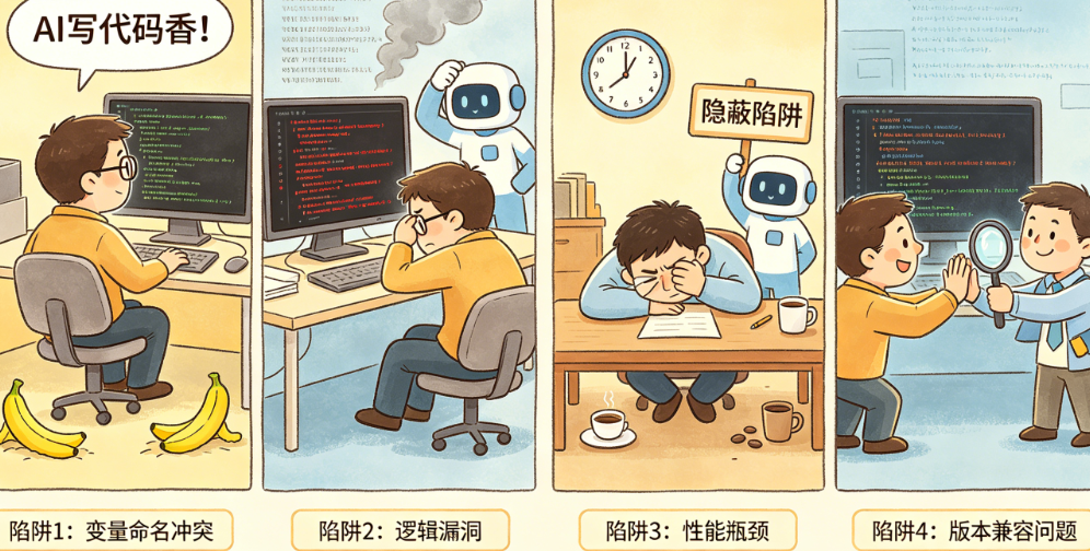 AI写代码香是真香，但这些坑差点让我通宵——揭秘4个最隐蔽的代码陷阱