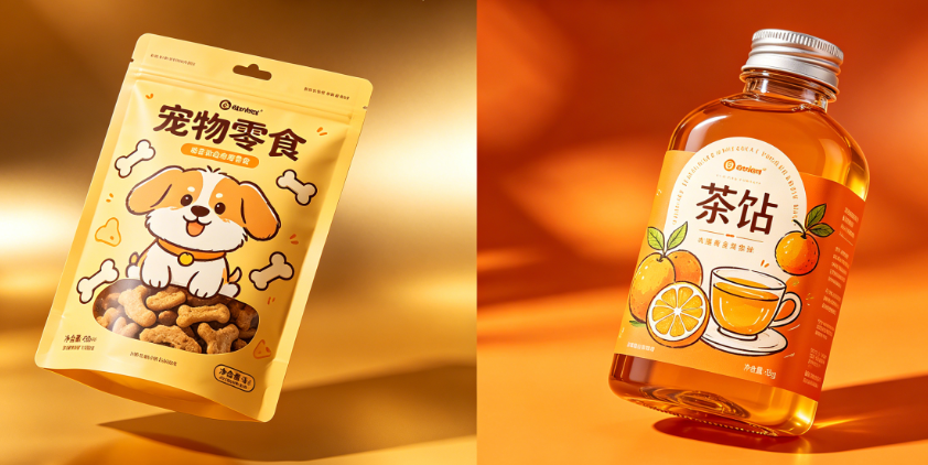 宠物零食包装没“温度”?茶饮瓶贴不够“吸睛”?揭秘手绘插画如何让包装“会说话”