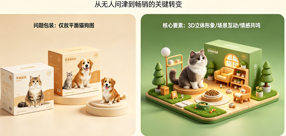 宠物包装放了猫狗图还是没人买?揭秘吸引铲屎官的核心设计要素