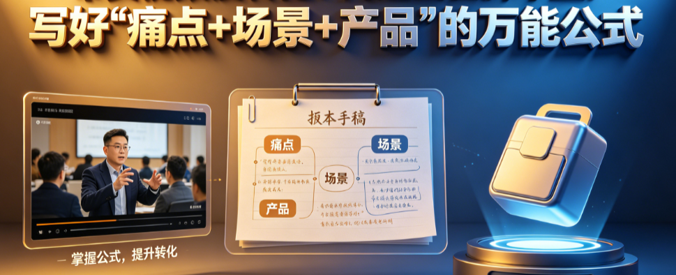 带货视频没转化?问题出在脚本里!写好“痛点+场景+产品”的万能公式