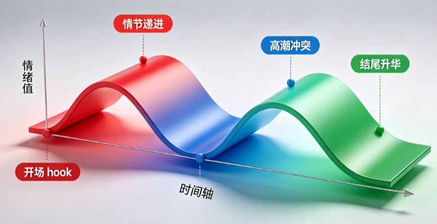 为什么你的视频留不住人?揭秘专业编导写脚本时必画的“情绪曲线图”