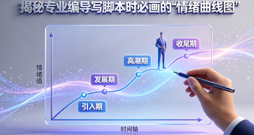 为什么你的视频留不住人?揭秘专业编导写脚本时必画的“情绪曲线图”