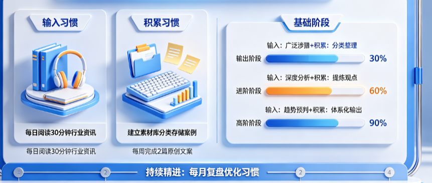 文案策划应该养成哪些日常习惯?输入、积累、输出如何持续精进?